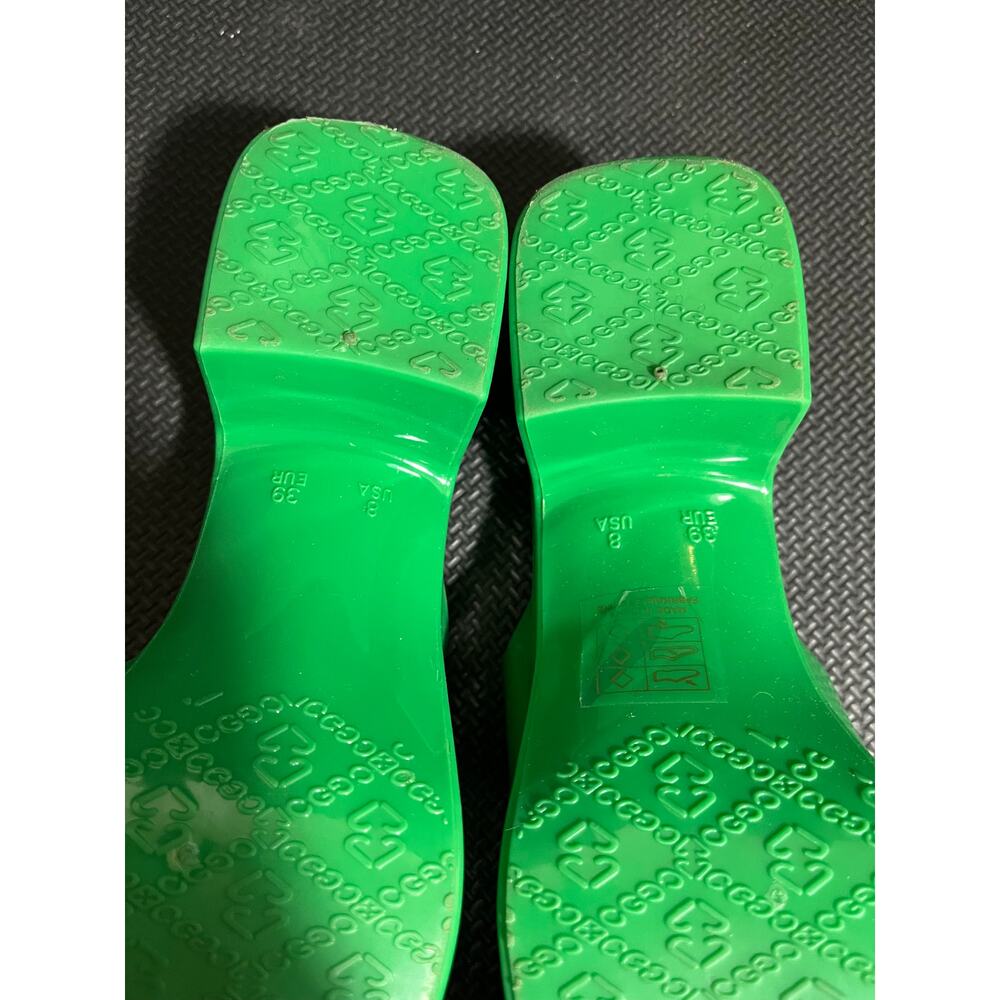 Jeffrey Campbell Bubblegum Mule Green Shiny Sandal Y2K Womens Size 8 Platform - Picture 7 of 8